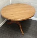 3FT 7&quot; THICK TOP ROUND SOLID PINE TABLE