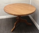 3FT 7&quot; THICK TOP ROUND SOLID PINE TABLE