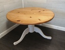 ROUND SOLID PINE TABLE SHABBY CHIC PAINTED TABLE