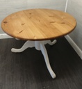 ROUND SOLID PINE TABLE SHABBY CHIC PAINTED TABLE