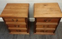 PAIR PINE THREE DRAWER BEDSIDES CHESTS
