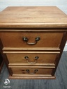 PAIR PINE THREE DRAWER BEDSIDES CHESTS