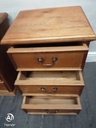 PAIR PINE THREE DRAWER BEDSIDES CHESTS