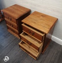 PAIR PINE THREE DRAWER BEDSIDES CHESTS