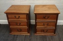 PAIR PINE THREE DRAWER BEDSIDES CHESTS
