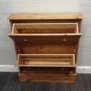 Solid Pine Shoe Storage Cupboard with Two Drawers