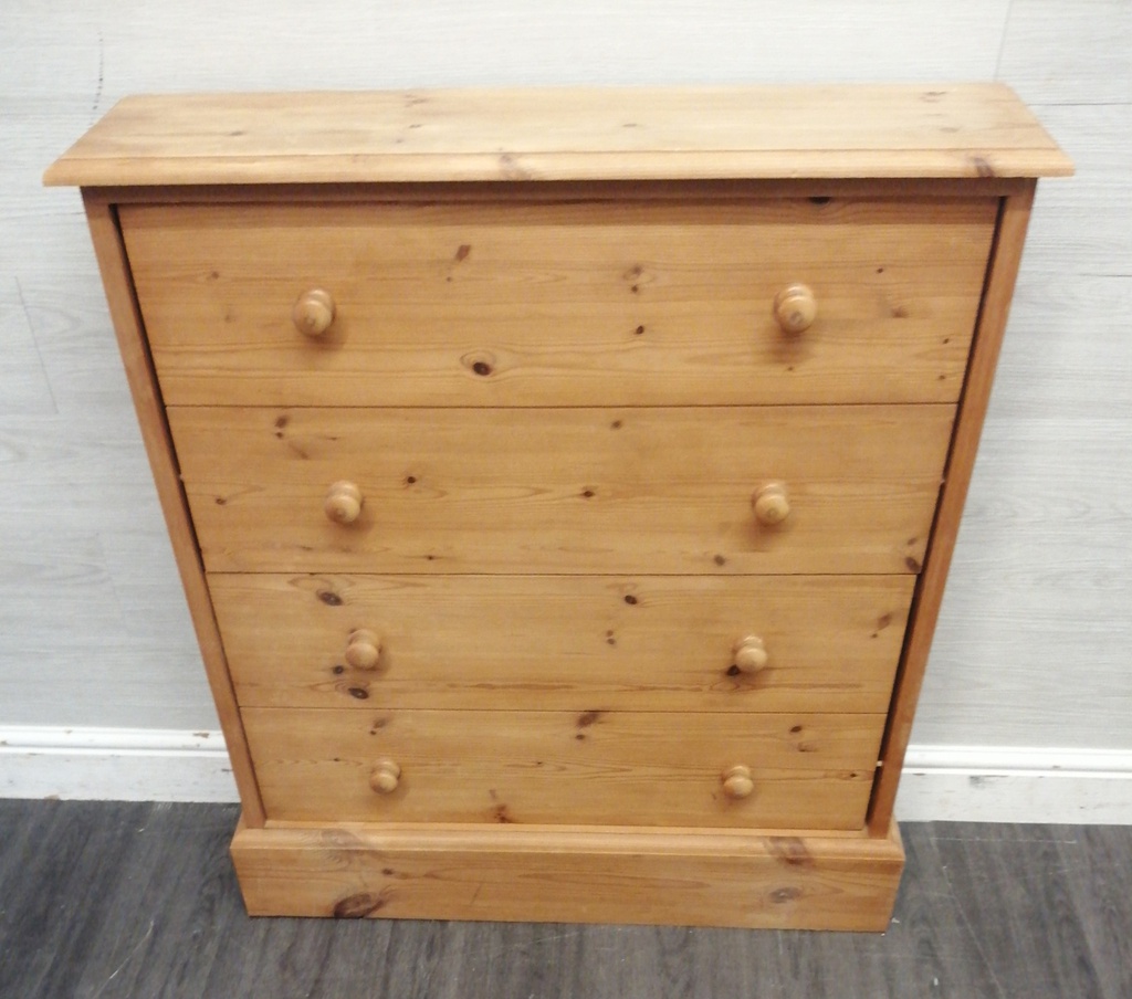 Solid Pine Shoe Storage Cupboard with Two Drawers