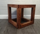DARK WOOD SQUARE SIDE TABLE