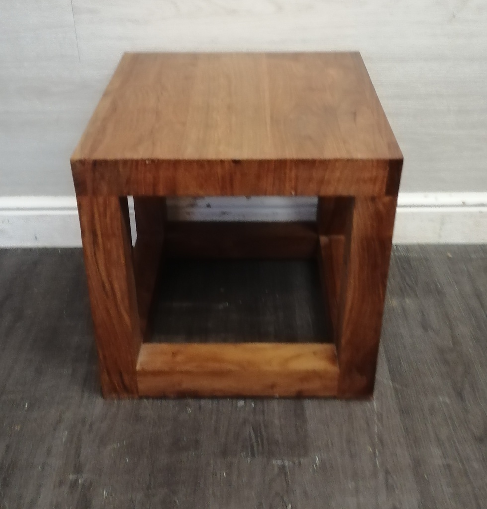 DARK WOOD SQUARE SIDE TABLE