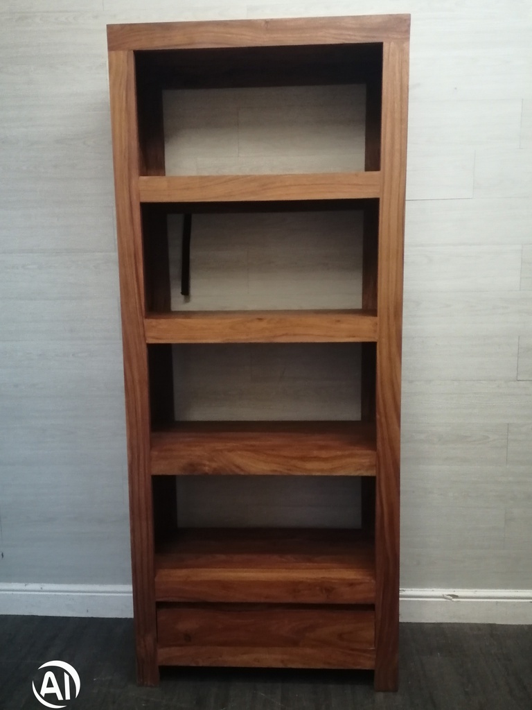 DARK WOOD OPEN BACK BOOKCASE