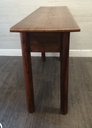 Great two drawer rustic dark solid wood console table