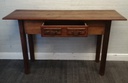 Great two drawer rustic dark solid wood console table