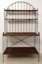 Metal Display Bookcase with Wooden Shelves