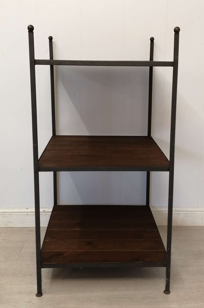 Metal Unit with Wooden Shelves