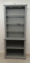 tall grey shabby chic bookcase/ disply unit