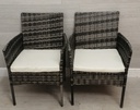 pair of grey toned garden chairs