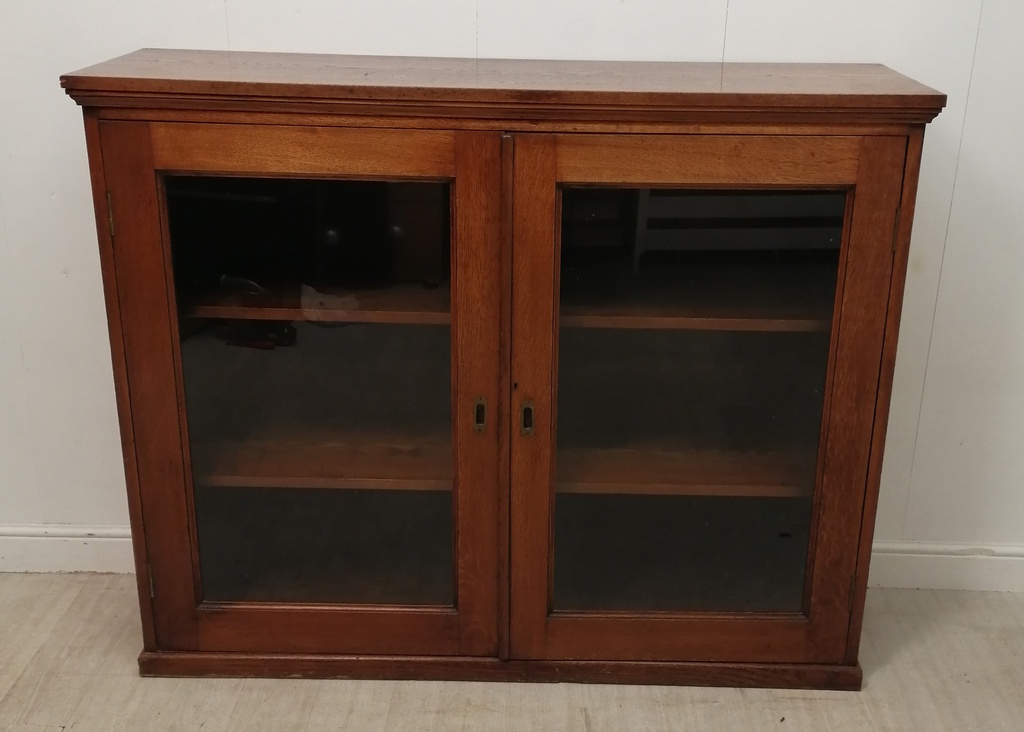 antique glazed fronted bookcase display unit