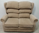 high back two seater beige sofa