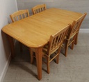 hardwood EXTENDING TABLE AND 4 CHAIRS