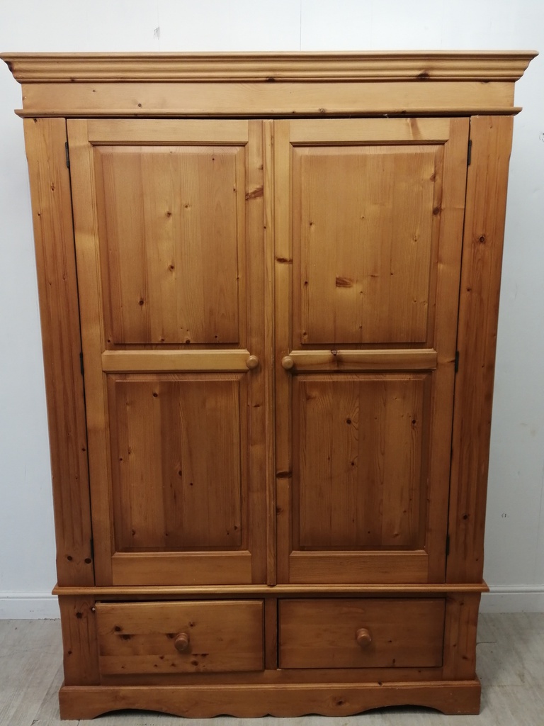 solid pine large double wardrobe with drawers