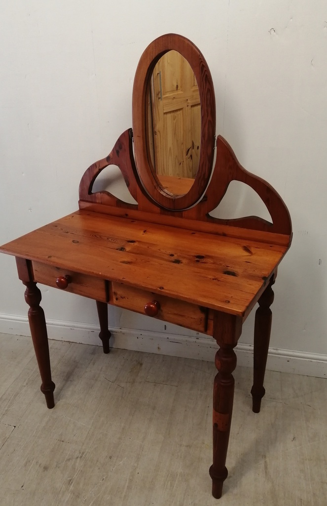 PINE DRESSING TABLE WITH MIRROR