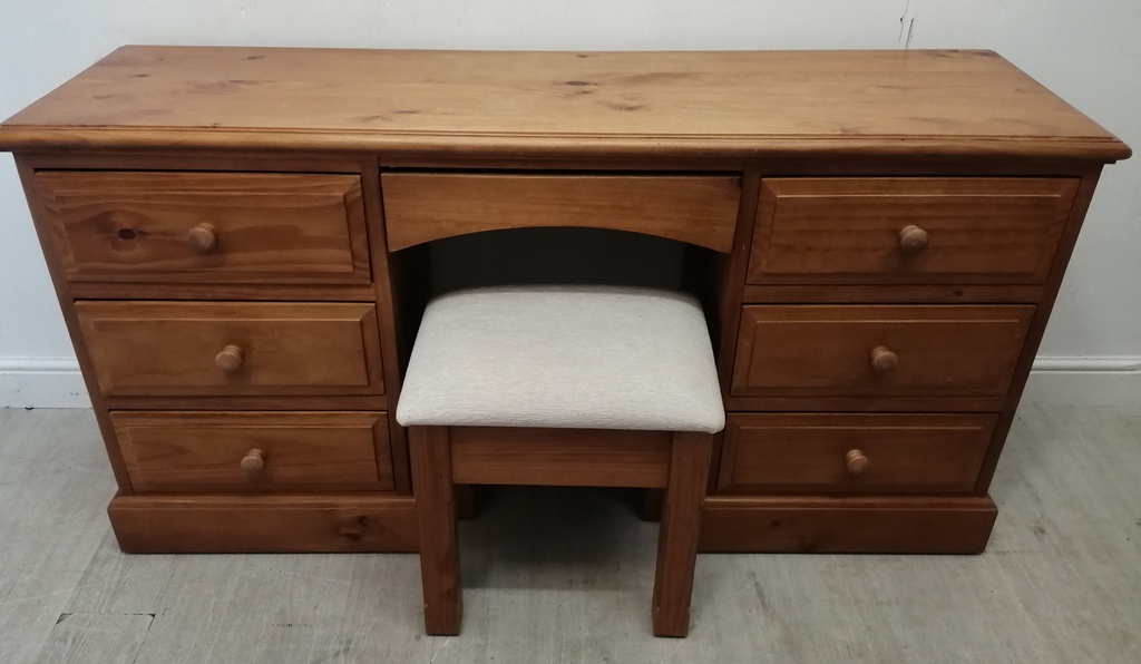 PINE DRESSING TABLE and stool set