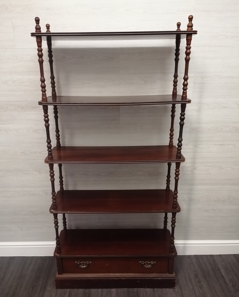 repro mahogany OPEN BACK BOOKCASE /DISPLAY UNIT