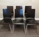 set of six modern stacking dining chairs