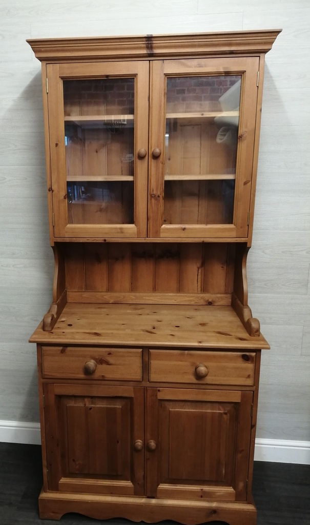 QUALITY NEAT GLAZED TOP PINE DRESSER