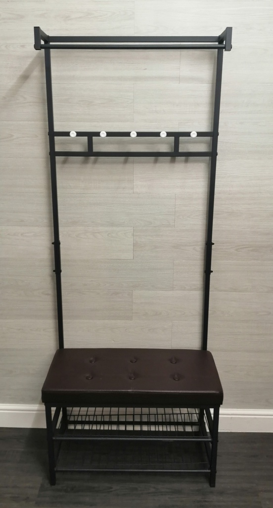 hallway seat with coat and shoe rack