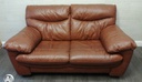 two seater brown leather sofa