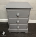 Grey shabby chic Three Drawer Bedside Chest