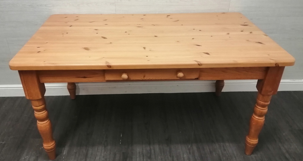 lovely solid pine table with drawer