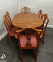 classic repro yew  EXTENDING TABLE AND 6 CHAIRS