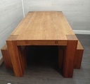 Quality Oak  Dining Table  &amp; Bench Set