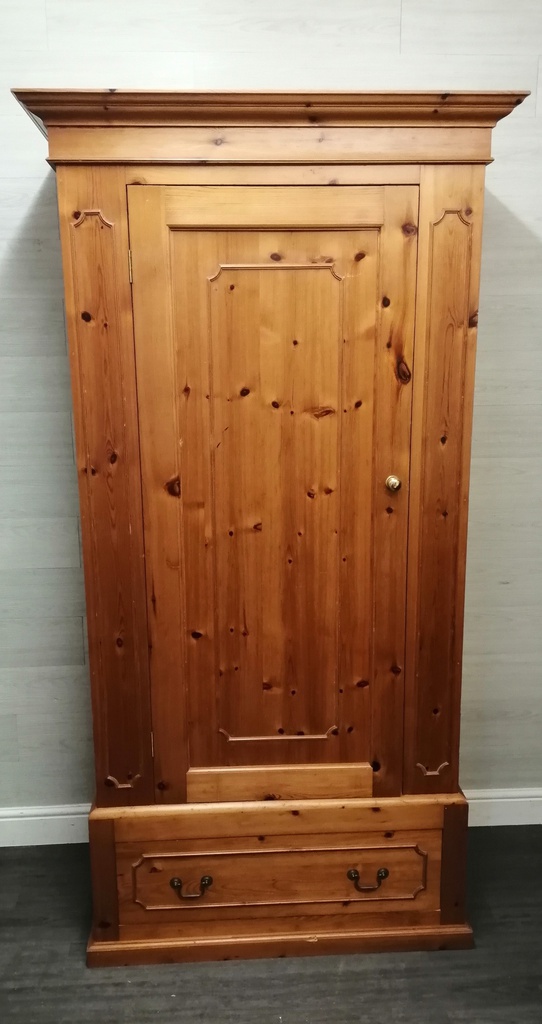 solid pine single door  wardrobe