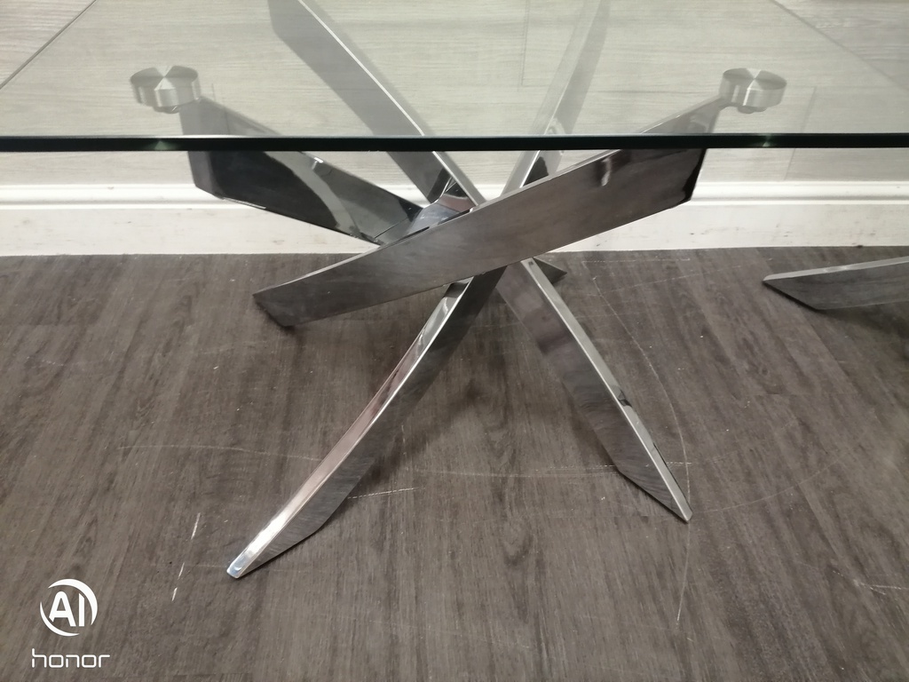 very stylish glass top side table