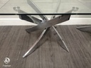 very stylish glass top side table