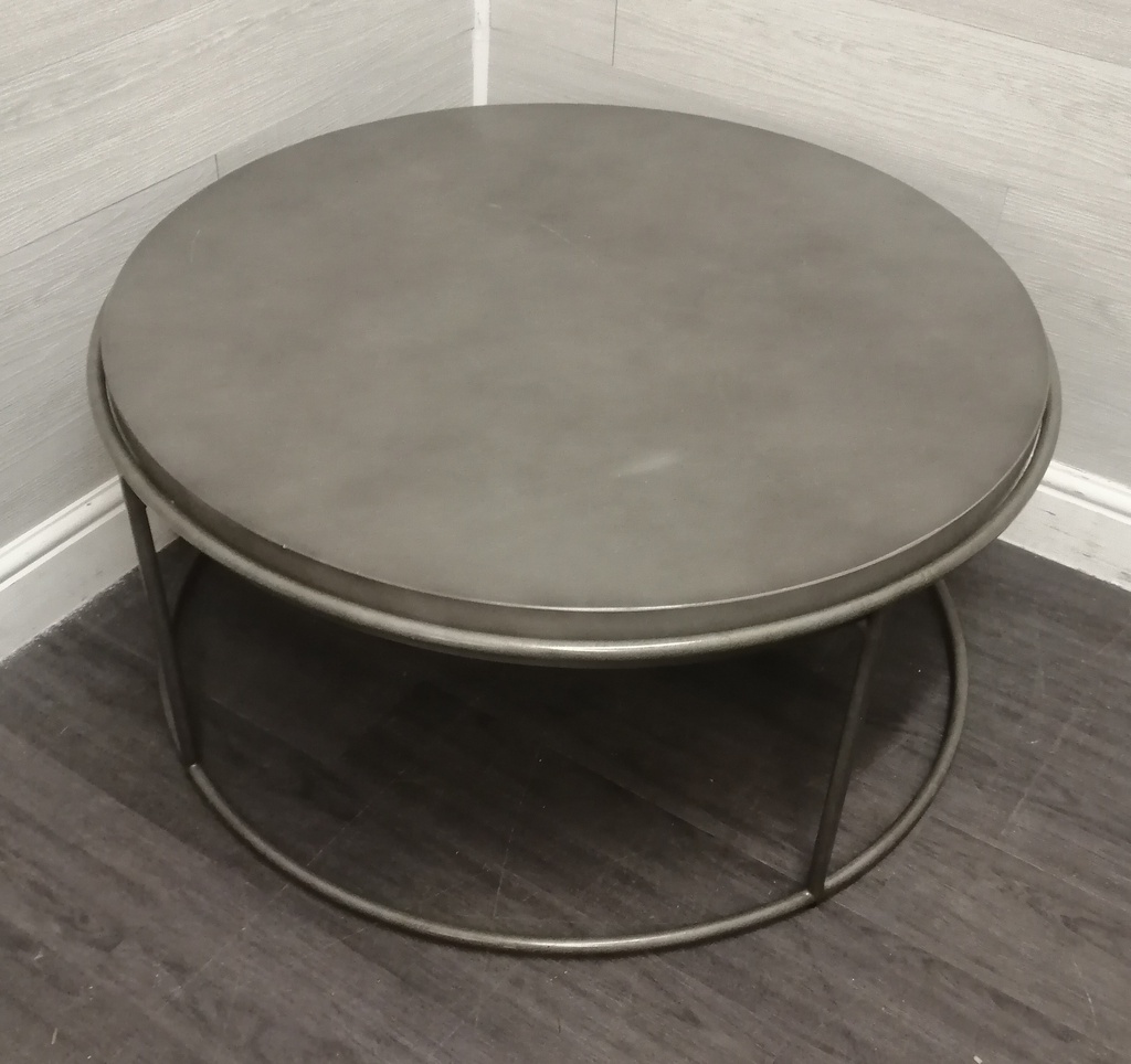 concrete Effect Round Coffee Table