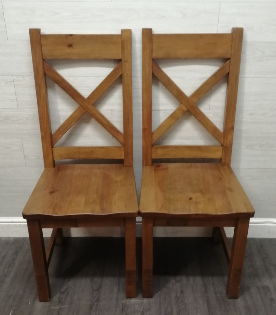 Pair of high back dining chairs