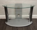 glass oval tv stand