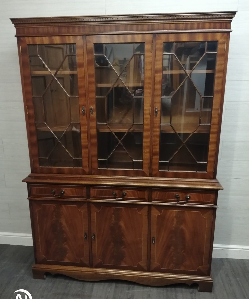 mahogany repro glazed display unit