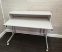 white office desk on wheels