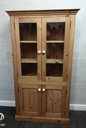 country style Pine Part Glazed Bookcase Cupboard