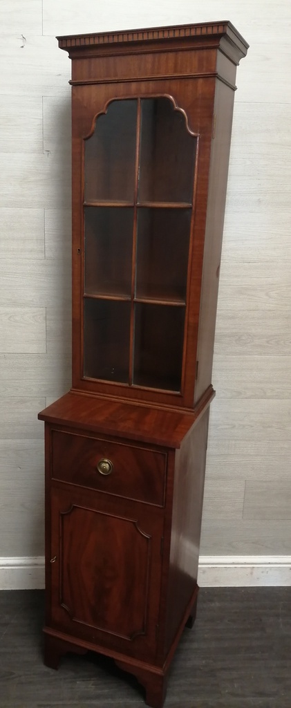 lovely very neat repro mahogany display unit