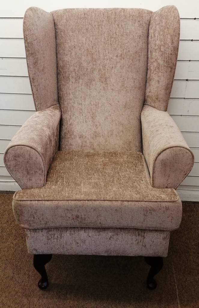 high back dark beige Fireside Armchair