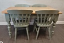 shabby chic green Table and Four Chairs Set