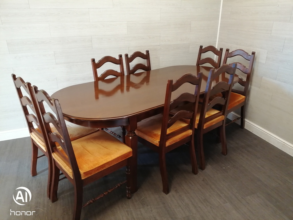 extending table and eight chair set