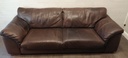 QUALITY BROWN LEATHER THREE SEATER RUSTIC STYLE SOFA