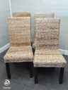 four x Wicker / sea grass dining Chairs